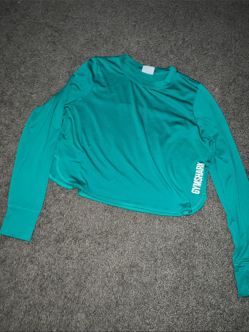 Gymshark Teal Long-Sleeve Cropped Top